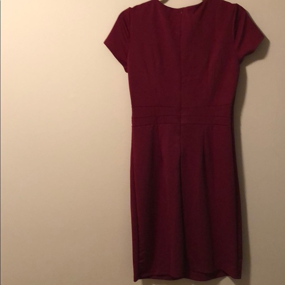 Wine Red Retro Bodycon Retro Dress - Picture 6 of 6